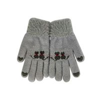 New Winter Children's Curly Gloves Warm Five-finger Cold-proof Knitting Gloves sku image 3