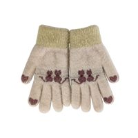 New Winter Children's Curly Gloves Warm Five-finger Cold-proof Knitting Gloves sku image 4