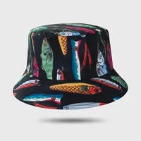 Nouveau Chapeau De Pêcheur Personnalité Simple Et Coloré Haut Plat Sauvage Double Face Peut Porter Un Chapeau De Bassin sku image 3