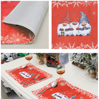 Christmas Cartoon Forest Man Red Placemat Wholesale main image 6