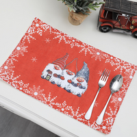 Christmas Cartoon Forest Man Red Placemat Wholesale sku image 1