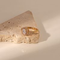 European And American 18k Gold Double Oval Zircon Ring Real Gold Plated Copper Micro Inlaid Ring main image 1