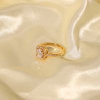 European And American 18k Gold Double Oval Zircon Ring Real Gold Plated Copper Micro Inlaid Ring main image 5