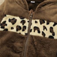 2021 Casual Hooded Jacket Children's Wool Zipper Shirt Leopard Print Coat main image 4