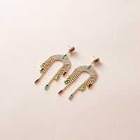 European And American Arch Diamond Tassel Earrings Fashion Matching Accessories main image 1