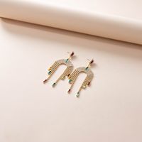 European And American Arch Diamond Tassel Earrings Fashion Matching Accessories main image 4