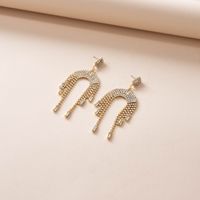European And American Arch Diamond Tassel Earrings Fashion Matching Accessories main image 5