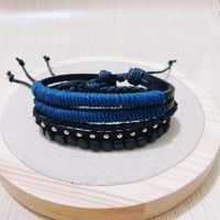 Europäisches Und Amerikanisches Trend-lederarmband Punk-stil Handgewebtes Mehrschichtiges Lederarmband main image 3