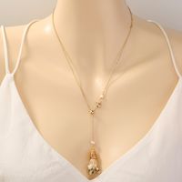 Fashion Handmade Silk-wrapped Pearl Flower Long Pendant Necklace Pull Buckle Single-layer Chain main image 6