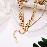 European And American Cross-border Creative Retro Simple Pearl Chain Three-layer Necklace Wholesale main image 4