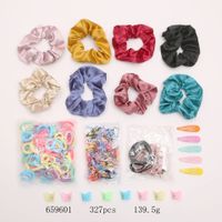 Simple Hair Rope Head Rope High Elasticity Rubber Band Creative Metal Pearl Hair Clip Combination main image 1