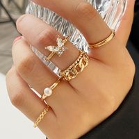Fashion Snake-shaped Butterfly 6-piece Ring Set Wholesale main image 1