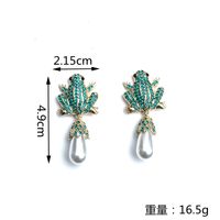 Fashion Creative Exaggerated Earrings Simple Retro Diamond Frog Pearl Earrings main image 5