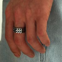 Men's Retro Titanium Steel Twill Ring Wholesale main image 4