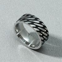 Men's Retro Titanium Steel Twill Ring Wholesale main image 3