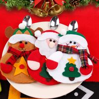 One Set Of 3 Christmas Old Snowman Elk Knife And Fork Cover main image 2