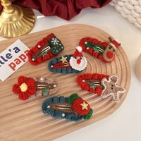 Korean Christmas New Cute Cartoon Hand-knitted Hair Clip Hair Accessories main image 4