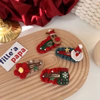 Korean Christmas New Cute Cartoon Hand-knitted Hair Clip Hair Accessories main image 5