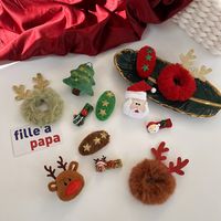 Christmas Headwear Four-piece Set Children's Cute Clip Decoration Antlers Hair Rope Hairpin main image 1