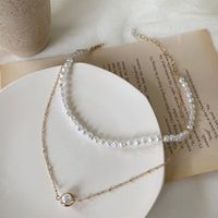 Simple Double-layer Pearl Clavicle Chain French Retro Palace Style Pearl Necklace main image 3