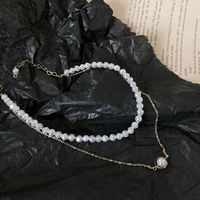 Simple Double-layer Pearl Clavicle Chain French Retro Palace Style Pearl Necklace main image 4