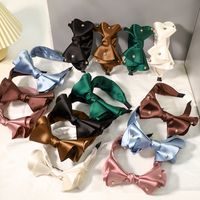 New Solid Color Headband Three-dimensional Big Bow Wide Headband Wholesale main image 4