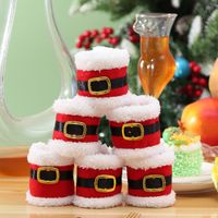 One Set Of 6 Christmas Clothes Belt Buckle Napkin Ring Napkin Set Christmas Tableware Buckle main image 5