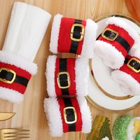 One Set Of 6 Christmas Clothes Belt Buckle Napkin Ring Napkin Set Christmas Tableware Buckle main image 6