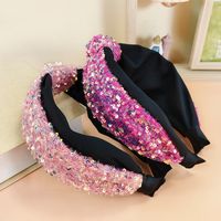 Korean Super Glitter Knotted Headband Color Matching Wide-brim Hairpin Wholesale main image 5