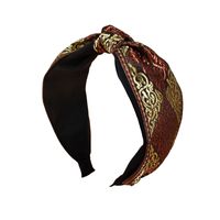 2021 New Ethnic Style Headband Women's Fabric Wide-brimmed Embroidery Knotted Headband main image 6