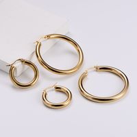 Simple Style Geometric Polishing Stainless Steel No Inlaid 18K Gold Plated Earrings main image 3