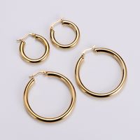 Simple Style Geometric Polishing Stainless Steel No Inlaid 18K Gold Plated Earrings main image 5