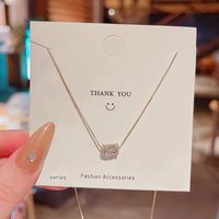 Design Crystal Pendant Titanium Steel Necklace Fashion Temperament Super Fairy Clavicle Chain main image 2