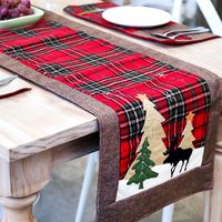 Christmas Cotton Twist Check Restaurant Table Cloth Table Runner main image 3