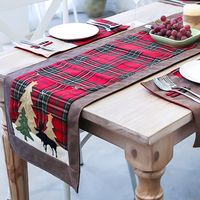 Christmas Cotton Twist Check Restaurant Table Cloth Table Runner main image 9