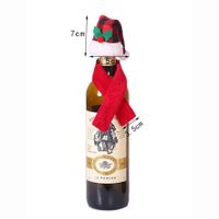 Christmas Creative Scarf Hats Two-piece Red Wine Bottle Cover Lattice Hat Red Top Hat main image 3