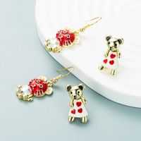 Fashion Alloy Cartoon Animal Heart Bear Earrings Wholesale main image 1