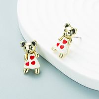 Fashion Alloy Cartoon Animal Heart Bear Earrings Wholesale main image 3