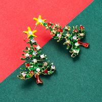Christmas Series Alloy Dripping Oil Diamond Christmas Tree Earrings main image 4
