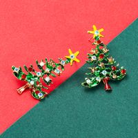 Christmas Series Alloy Dripping Oil Diamond Christmas Tree Earrings main image 5