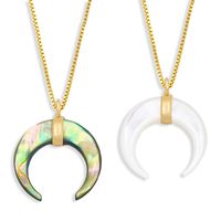 Fashion Geometric Shell 18k Gold Plated Pendant Necklace In Bulk main image 2
