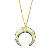 Fashion Geometric Shell 18k Gold Plated Pendant Necklace In Bulk main image 3