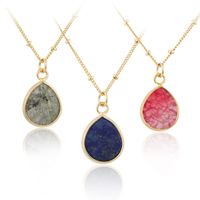 Drop-shaped Color Natural Stone Pendant Cross-border Simple Translucent Crystal Stone Necklace main image 6