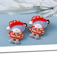 New Creative Christmas Red Granny Alloy Earrings main image 5