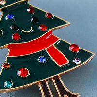 New Creative Christmas Diamond-studded Christmas Tree Alloy Earrings main image 4