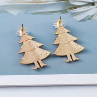 New Creative Christmas Diamond-studded Christmas Tree Alloy Earrings main image 6