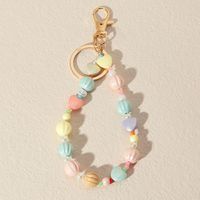 Bohemian Personalized Stained Glass Pearl Heart Shaped Keychain Accessories main image 1