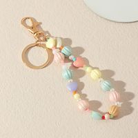 Bohemian Personalized Stained Glass Pearl Heart Shaped Keychain Accessories main image 3