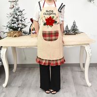 Christmas Printing Linen Machine-embroidered Apron main image 2