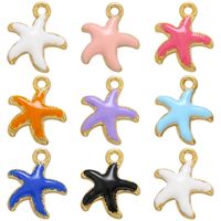 Color Drop Oil Starfish Small Pendant Five-pointed Star Diy Jewelry main image 1